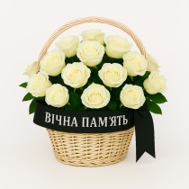 White roses with ribbon